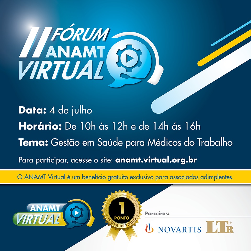 II Fórum ANAMT Virtual - Gestão em Saúde para Médicos do Trabalho